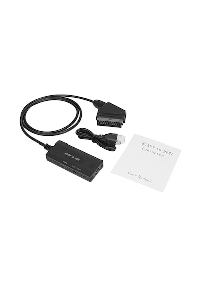 Scart To Hdmı Output Dönüştürücü Adaptör, Scart Görüntü Ve Sesi Hdmı Ya Çevirme, 720p 1080p Destekli, Pal Ntsc Uyumlu, Eski Tip Tv Dvd Vhs İçin Zr1126