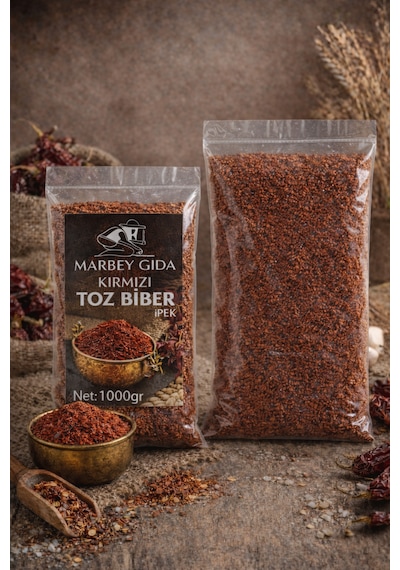 1000 Gr Kırmızı Acı Pul Toz Biber Marbey Gıda
