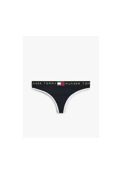 Tommy Hilfiger Kadın Rib Örgü Thong Külot-14782 Gece Mavisi