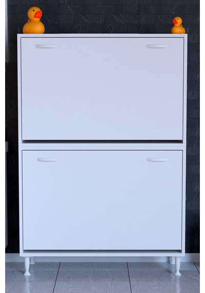 Deniz 2 Katlı Kirli Sepeti, Çok Amaçlı Banyo Dolabı - 95 X 138 X 32,5 Cm 95 Cm