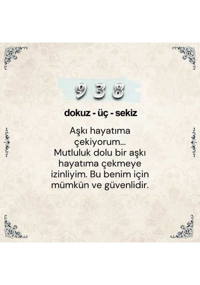 938 Aşk Sayı Sekans Anahtarlık M2