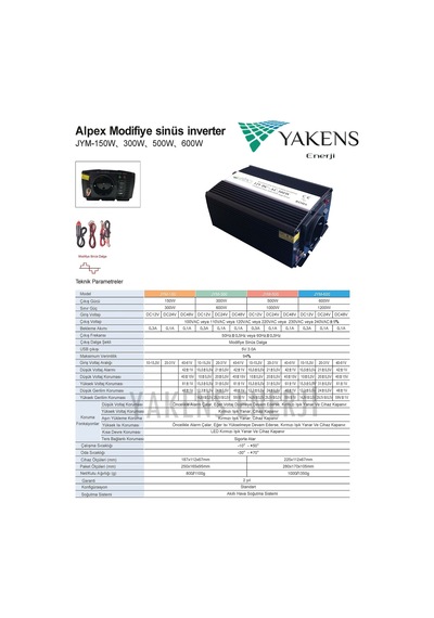 600 Watt 12 Volt Modifiye Sinüs İnverter Alpex