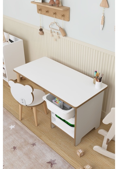 Çocuk Oyun Aktivite Masası 90x45 Cm 3 Sepetli Çocuk Çalışma Masası Arkalıklı Sandalye - Panda Çok Renkli Çocuk Oyun Aktivite Masası 90x45 Cm 3 Sepetli Çocuk Çalışma Masası Arkalıklı Sandalye - Panda Çok Renkli