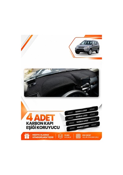 Honda Cr-v 2000-2006 Uyumlu Torpido Koruma Koruyucu Kılıfı Halısı Örtü Göğüs Panel - Siyah