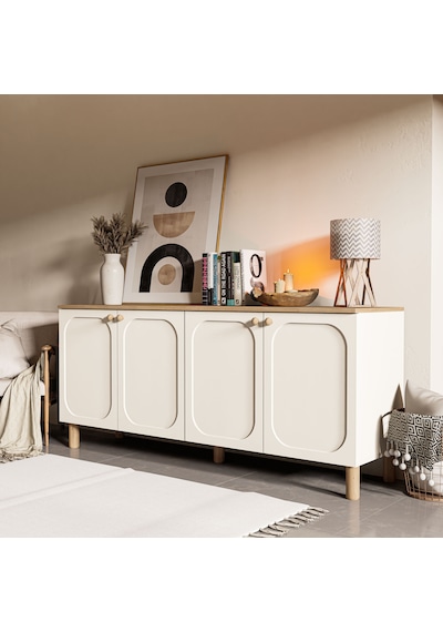 1700 Monza 180 Cm Membran Mdf Kapaklı Bohem Konsol Sepet-beyaz