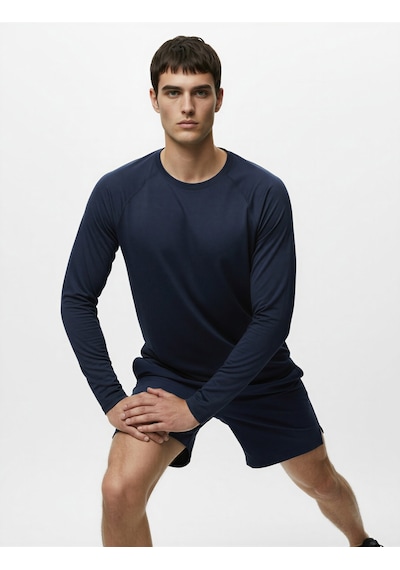Koton Uzun Kollu Bisiklet Yaka Dikiş Detaylı Slim Fit Spor Tişört Lacivert 6wam10103nk Lacivert Koton Uzun Kollu Bisiklet Yaka Dikiş Detaylı Slim Fit Spor Tişört Lacivert 6wam10103nk Lacivert