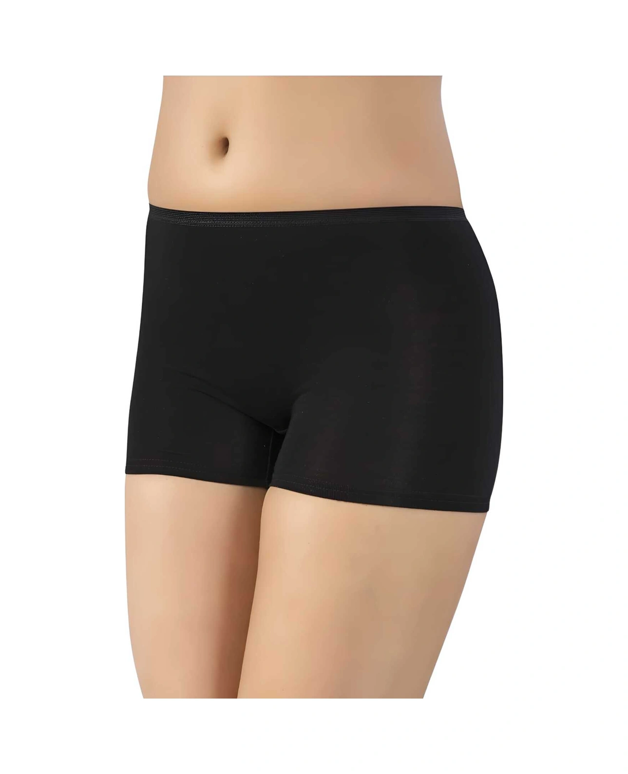 Tezzgelsin Kadın 6'lı Bambu İz Yapmaz Boxer Şort Külot Siyah