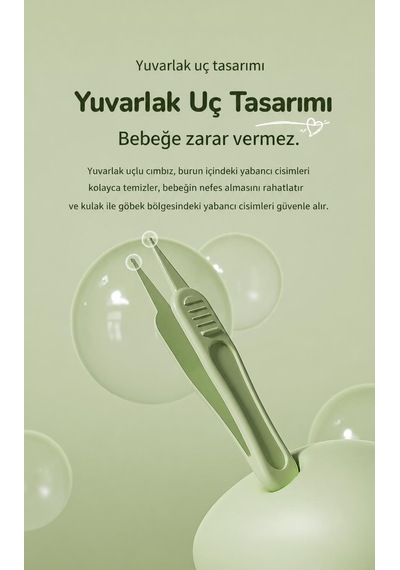 Valkyrie Geyik Figürlü Bebek Tırnak Bakım Seti 5 Parça Güvenli Makas Cımbız Tırnak Makas Törpü Seti Yeşil
