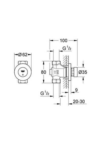 Grohe Euroeco Cosmopolitan T Zaman Ayarlı Ankastre Duş Valfi - 36 Diğer