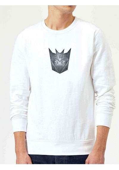 Transformers Baskılı Beyaz Erkek Örme Sweatshirt (528585392)