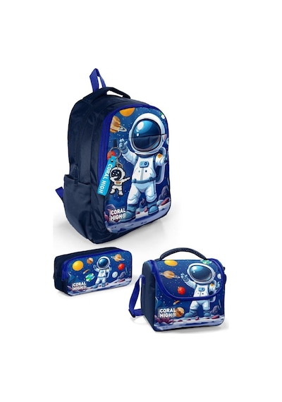 Coral High Lacivert Astronot Desenli 3 Lü Okul Çanta Seti 33252