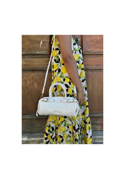 Just Polo Kadın Gold Detaylı Silindir Tasarım El Ve Omuz Çantası Shoulder Bag Ebat : 27 X 13 Cm Beyaz