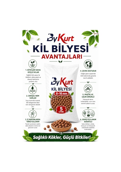 Kil Bilyesi 8-16 Mm Yıkanmış Kil Bilyesi 5 Litre 5 L