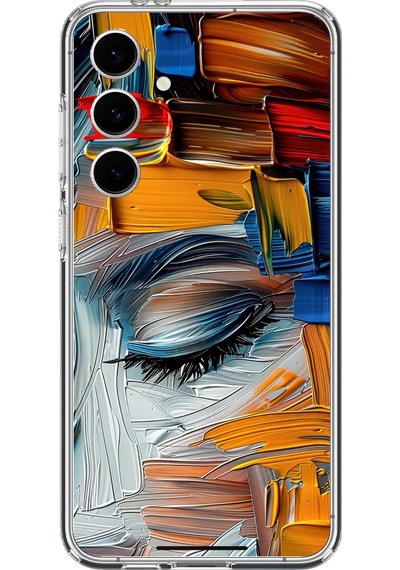 Samsung Galaxy S24 Fe Uyumlu Göz Boyama Fırçaları Baskılı Silikon Kılıf Renkli