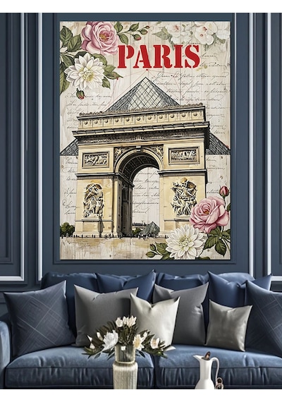 Paris Zafer Takı Çizim Dekoratif Kanvas - Mdf Ahşap Tablo