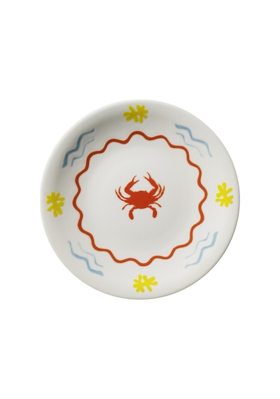 Kütahya Porselen Bone Costa Mare 6 Parça 21 Cm Servis Tabağı Beyaz Ve Altın