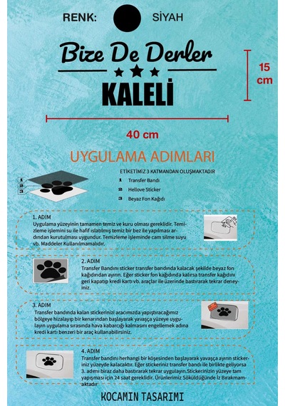 Malatya Kale Memleket Araç Tasarım Malatya Bize De Derler Kaleli 40x15 Cm Siyah Etiket 40 CM - Siyah