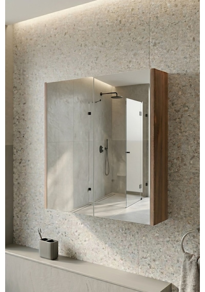 Karen Banyo Lila Banyo Dolabı, Üst Modül, Aynalı Dolap Gümüş