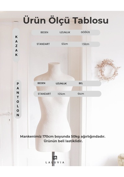 Laluvia Bordo Boğazlı 2'li Pantolon Takım - 2y4672