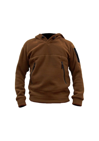 Genius Store Genıus Store Erkek Polar Kapşonlu Kombat Tactical 3 Cepli 507544113 Kahverengi