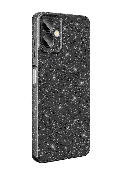 Galaxy Uyumlu A07 Kılıf Kamera Korumalı Simli Lüks Sys Koton Kapak - Mor Mor