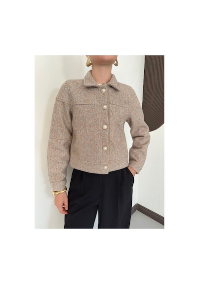 Verymoda Dugmeli Kase Mont F1547 Taş