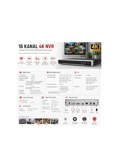 Provzen Hikvision 9 Kameralı 4mp Ip Colorvu 3.0 Güvenlik Sistemi Aı İnsan Araç Algılama Mikrofon Ve Işıklı Alarm