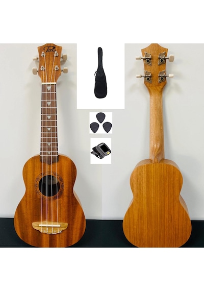 Puka Maun Ağacı Soprano Ukulele+Kılıf+Akort Aleti+Pena Full Set