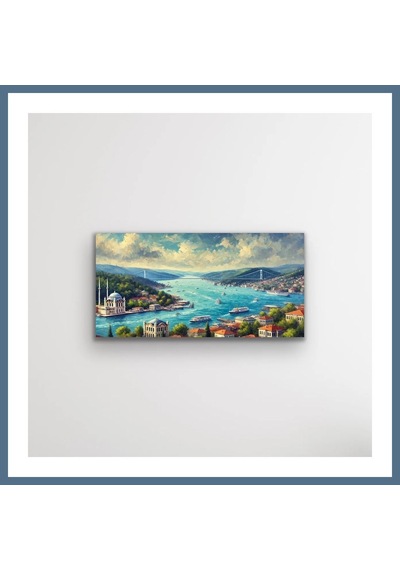 Buradabulabilirsin İstanbul Boğaz Manzarası Kanvas Tablo 60x120cm Bbz Çok Renkli