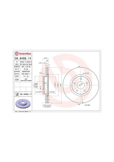 Ford Focus 3 Fren Diski On 2011-2022 Brembo 09946811 2adettir