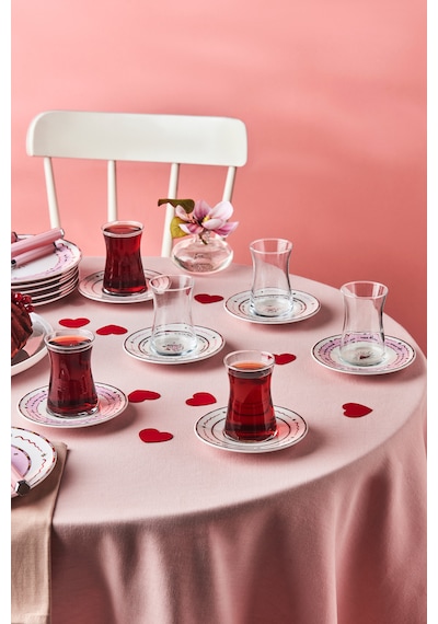 Karaca Toimoi 12 Parça 6 Kişilik Porselen Çay Seti Pembe