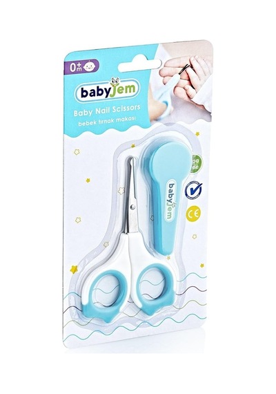 Bebek Tırnak Makası Seti Mavi Çıtçıt Makas + Kapaklı Makas / Yenidoğan Mavi Bbk86810492157650