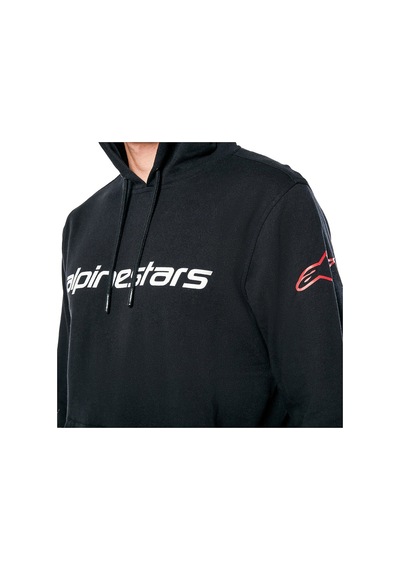 Alpinestars Linear Wordmark V3 Hoodie Kapüşonlu Sweatshirt Siyah Beyaz Çok Renkli