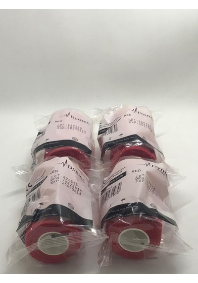 Medikaltec Dymec Kendinden Yapışkanlı Bandaj Kırmızı Ebat: 10cm X 4.5m 4'lü