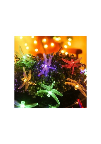 7m 30 Led Yusufçuk Kuşu 8 Fonksiyonlu Solar Panelli-rgb - Güneş Enerjili Aydınlatma