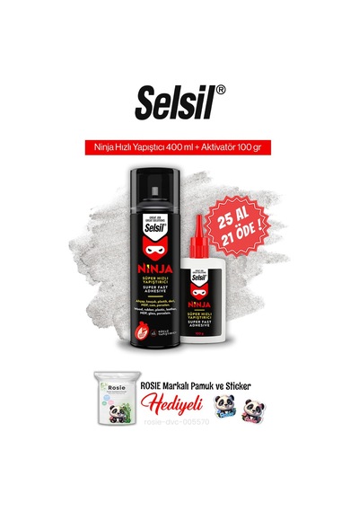 Selsil 25 Al 21 Öde Ninja Hızlı Yapıştırıcı Set Ve Rosie Pamuk 290 ML