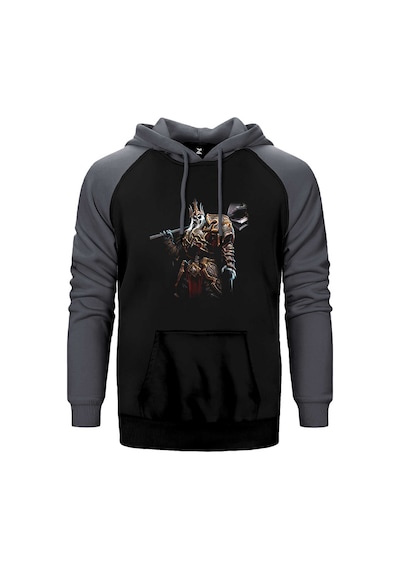 Diablo King Leoric Gri Renk Reglan Kol Kapşonlu Sweatshirt Gri