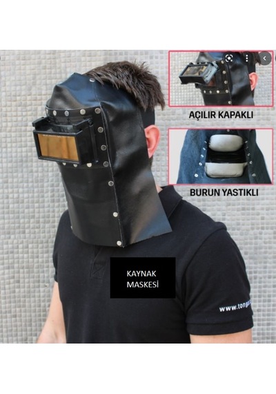 Kapaklı Deri Kaynakçı Maskesi (Camsız)