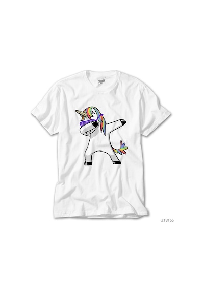 Unicorn Dabbing Beyaz Tişört