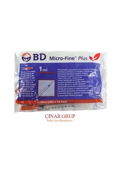 1.0 ML Bd Micro-Fine Plus İnsülin Enjektörü 100'Lu 6 Kutu