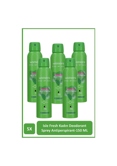 Watsons Isle Fresh Deodorant Sprey Kadın Pudralı 5 150 Ml