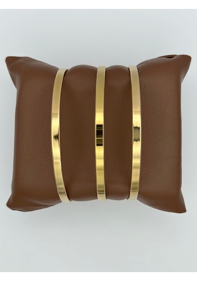 Arnes Jewelry Çelik Kalın Ajda Bilezik - 3 Adet Ar469nes Gold