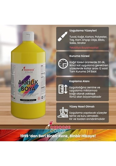 Sarı Akrilik Boya 1000 Gr 0000 Clear