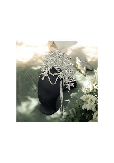 Alınlıklı Büyük Gelin,kına,nişan,söz,after,bride,party Taç Beyaz - 694985918 Beyaz