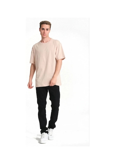 Assema Erkek Düz Kısa Kol Penye T-shirt - Bej Çok Renkli