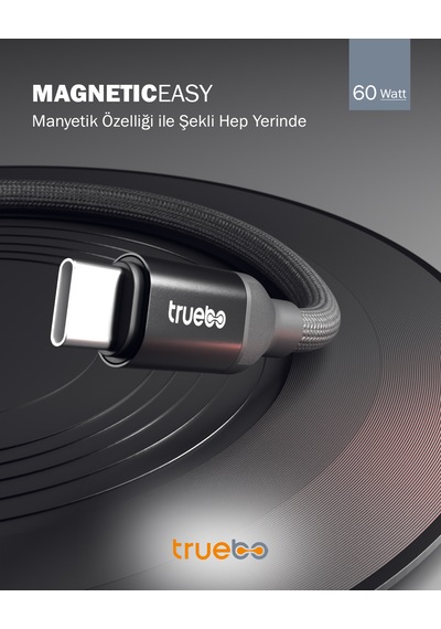 Truebo MagneticEasy Dayanıklı Şarj Ve Veri Kablosu