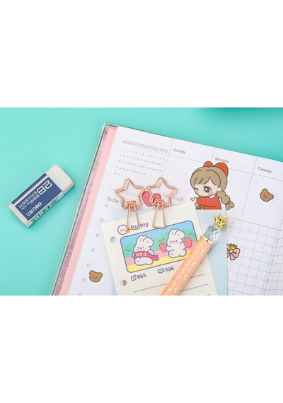 Kayigo Tiny Paslanmaz Çelik Yıldız Klips Altılı - Rose