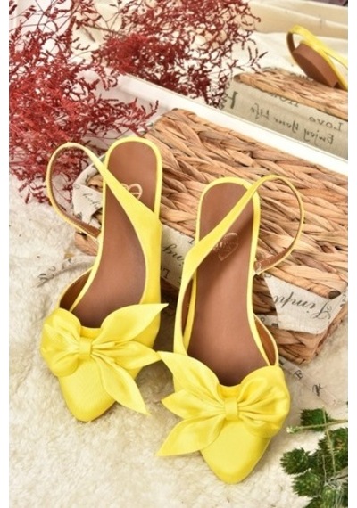 Fox Shoes Sarı Kumaş Kadın Babet H726809004 Sarı