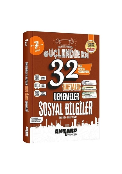 2027 Ankara Yayıncılık 7. Sınıf Sosyal Bilgiler 32 Haftalık Güçlendiren Denemeleri