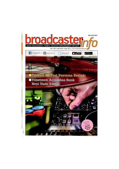 Broadcasterinfo:aylık Televizyon,radyo,sinema Teknolojileri Dergisi-türksat 8k Test Yayınına Başladı Sayı:168-aralık 2018 Retro Koleksiyon Eski Baskı